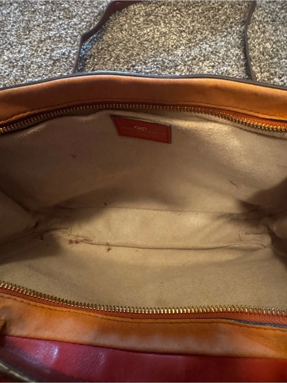 Anya Hindmarch Orange and Red Leather Interior Crossbody